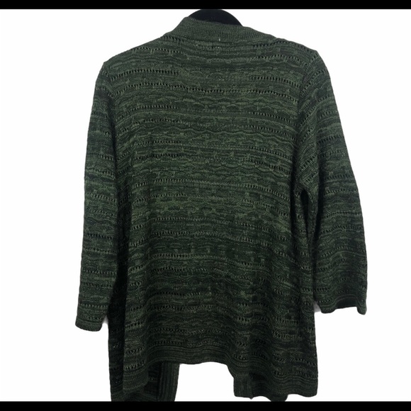 Studio works women’s green knit cardigan medium - Picture 3 of 9